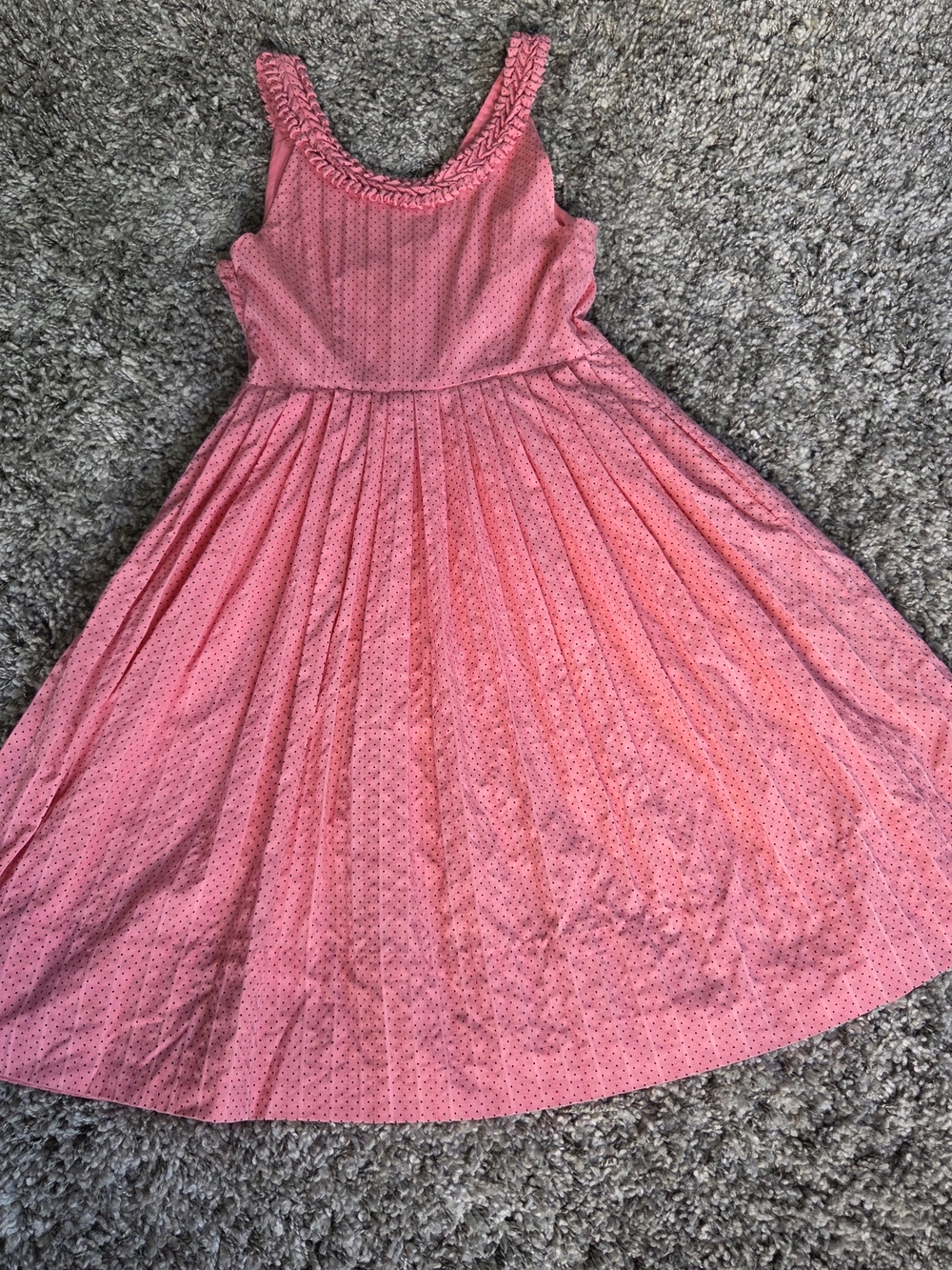 Moulinette Soeurs Pink Polka Dot Fit & Flare Dress Sleeveless Ruffled Size 0